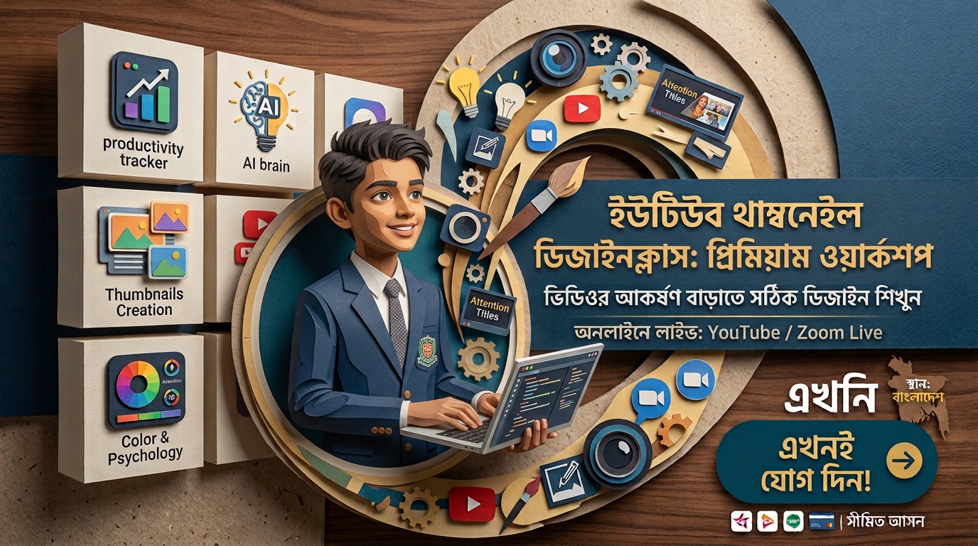 ইউটিউব থাম্বনেইল ডিজাইন লাইভ ওয়ার্কশপ